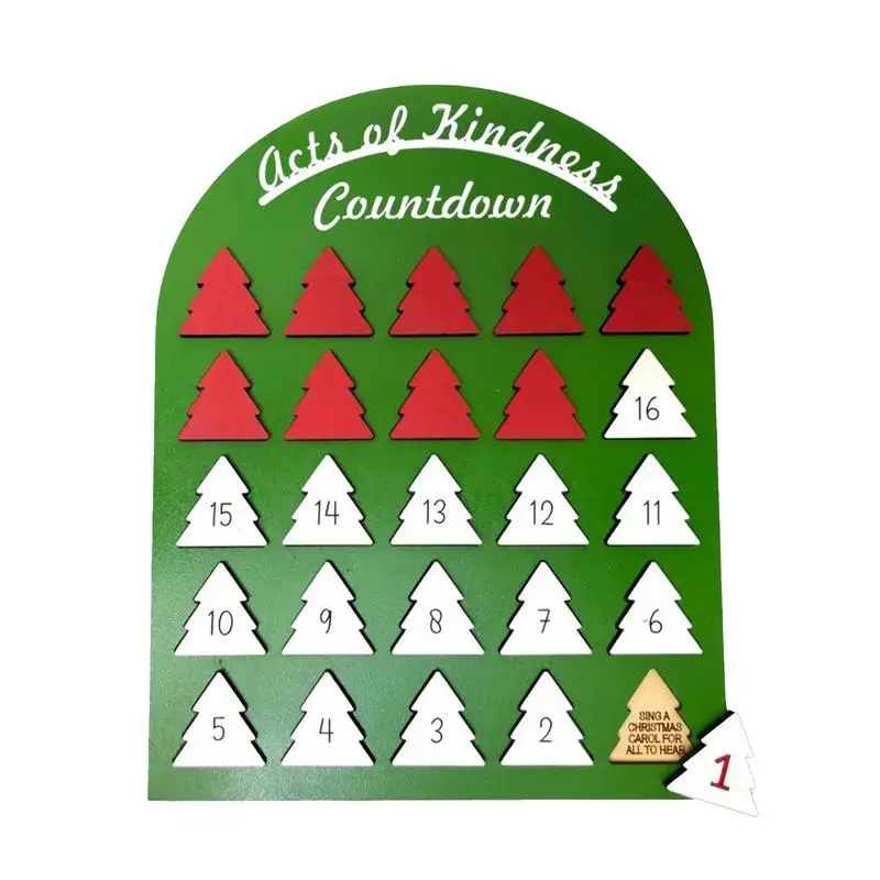 Wooden Advent Calendars Wooden 24Days Arch House Countdown Calendar Christmas Tree Holiday Decorations Reminder Christmas