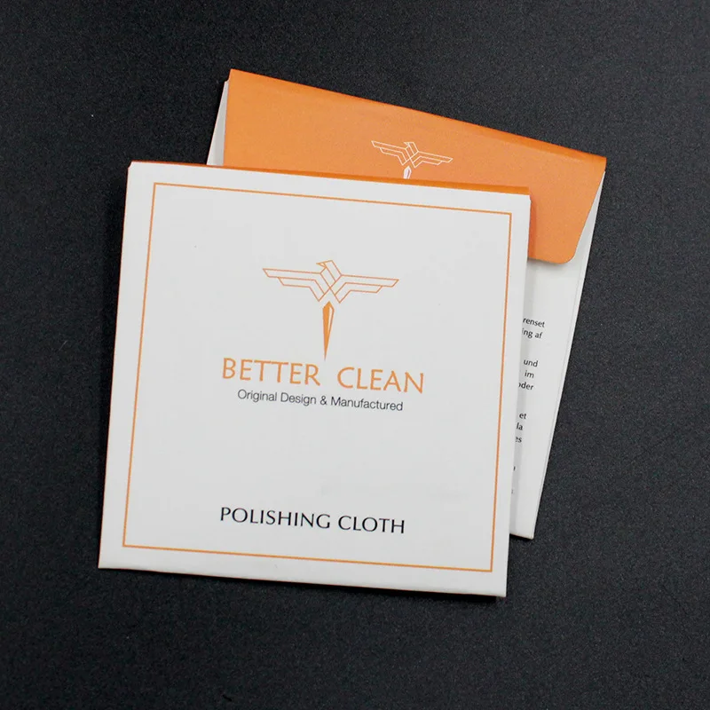 100pcs 10X10cm big size Better Clean Orange seal Individual Package Silver Polish Cloth Jewelry Tools Sterling Cleaning