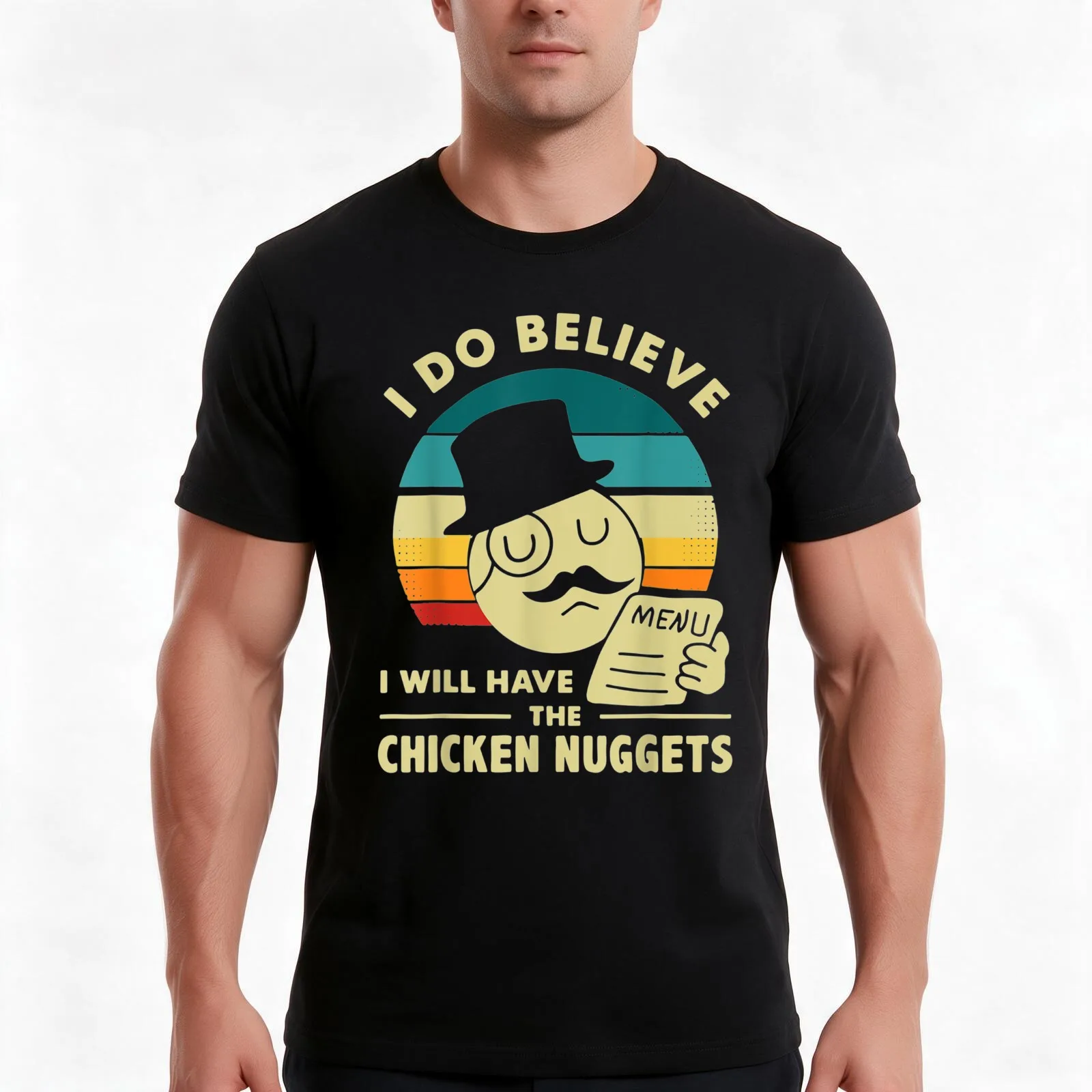 I Do Believe I'll Have Chicken Nuggets Gift T-Shirt Summer Casual Cotton Tee Oversized Streetwear Tops Vintage Graphic Print