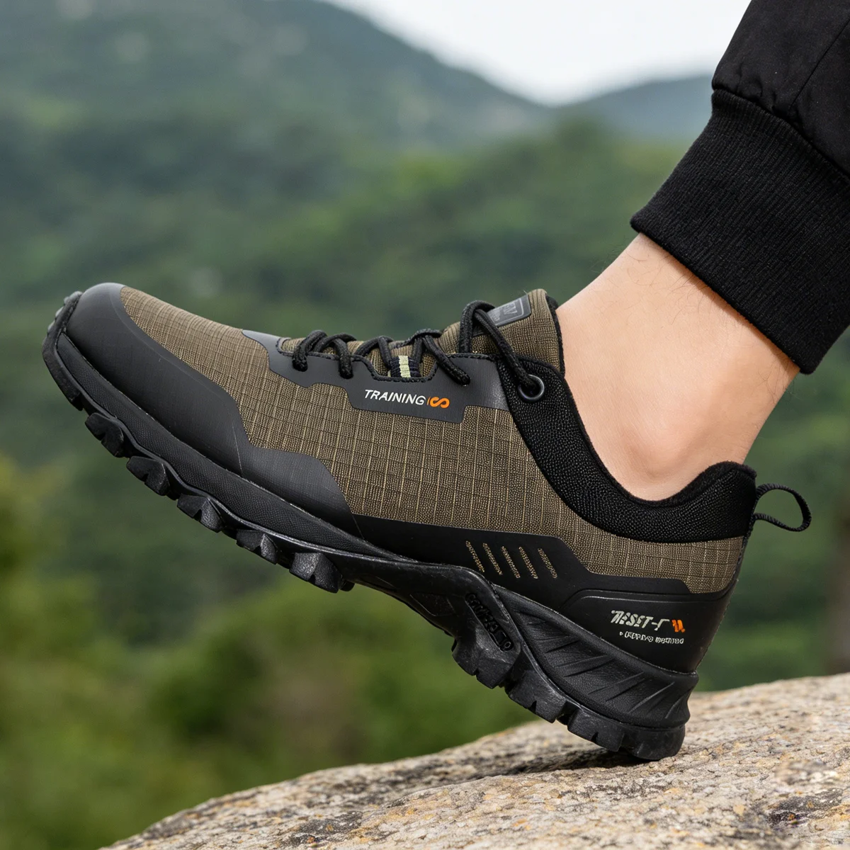 Baasploa Men Hiking Shoes New Outdoor Climbing Waterproof Non-slip Wear-resistant Sneakers Male Casual Lace-Up Walking Shoes 