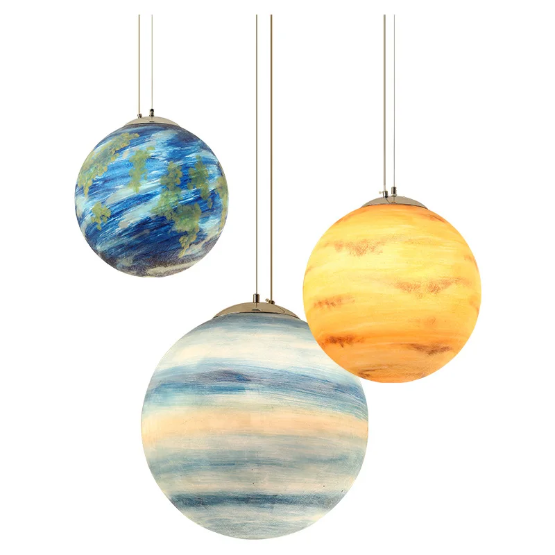 Acrylic Moon Sun Earth Mars Uranus Mercury Jupiter Saturn Planet Lamp  Shop Living Room Outdoor Waterproof Chandelier