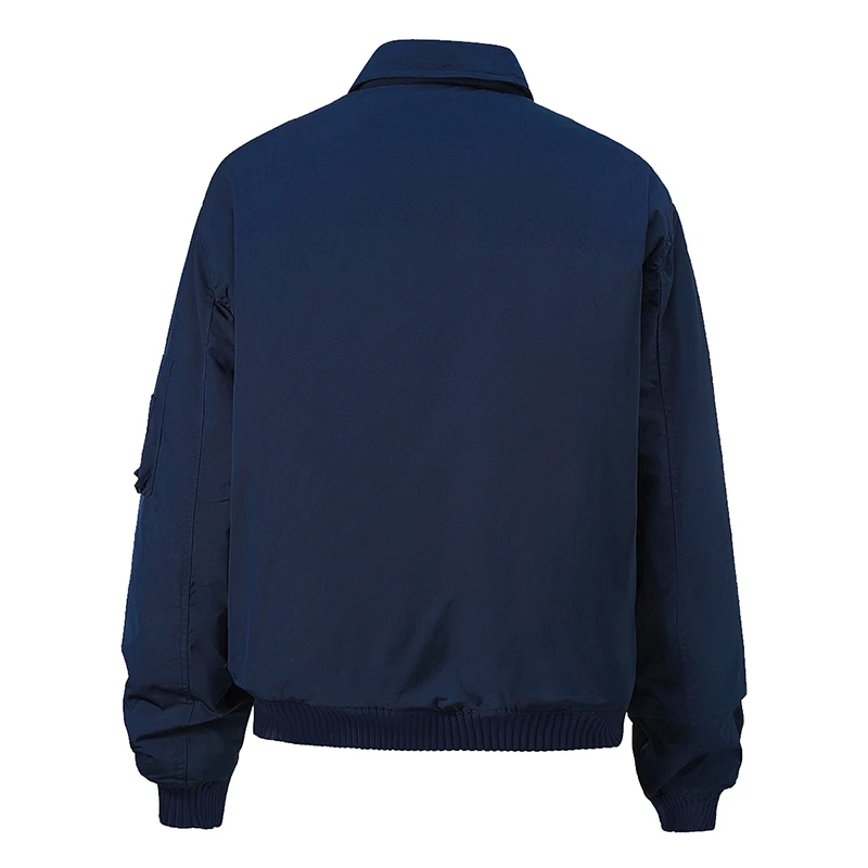 سترة منفوخة للرجال سترة واقية غير رسمية معطف بسحاب مع جيوب ملابس الشارع الشهير سترة الطيران الطيار ملابس خارجية 2025 ربيع الخريف #4