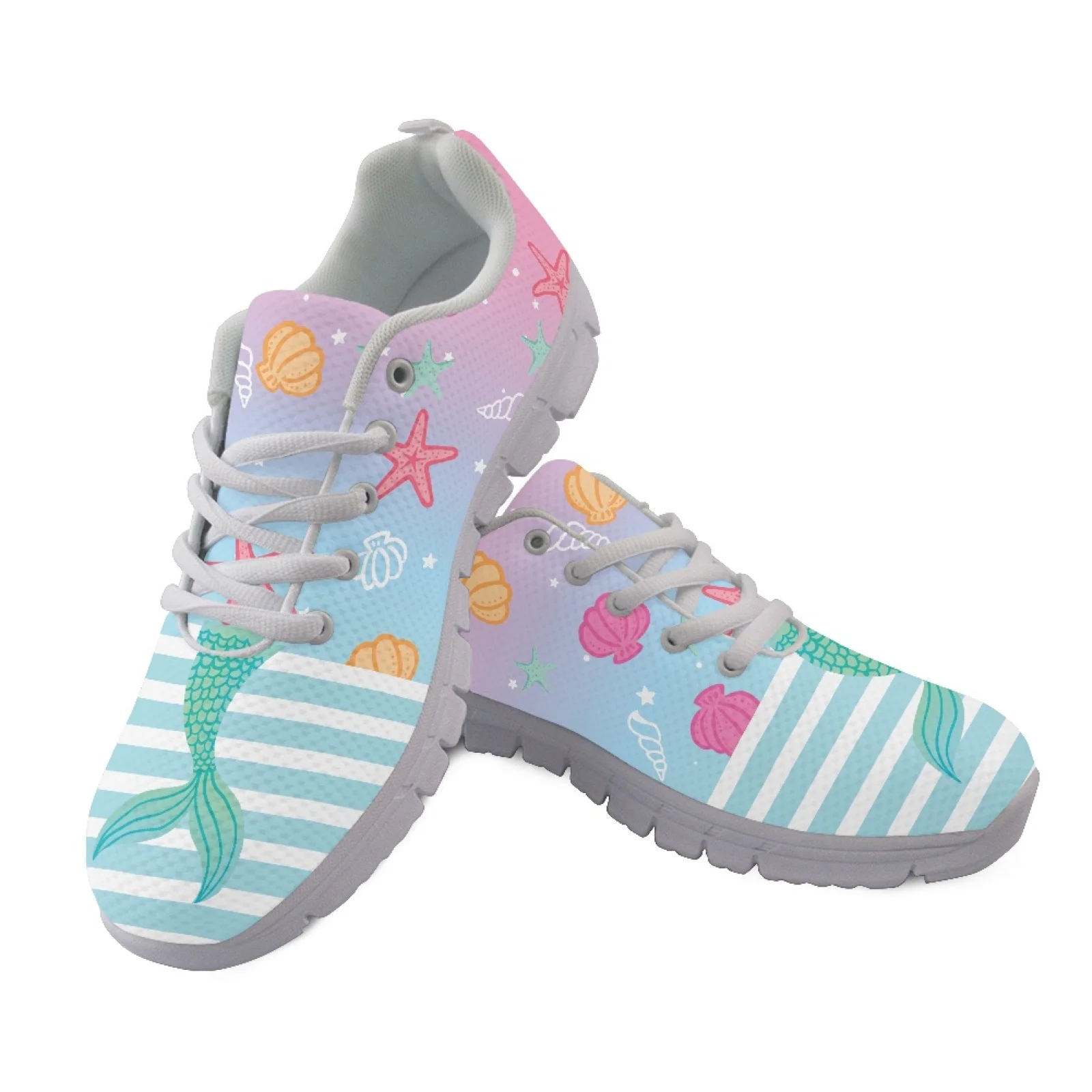 Coloranimal Starfish Seashell Pattern Soft Walking Sneakers for Men Mesh & EVA Sole Running Sneakers New Trend