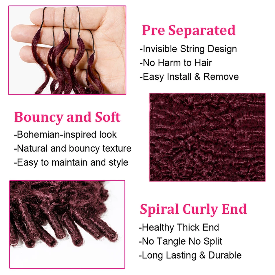 99J Burgundy Feather Crochet H - Feather Hair Extension ulasan dan harga