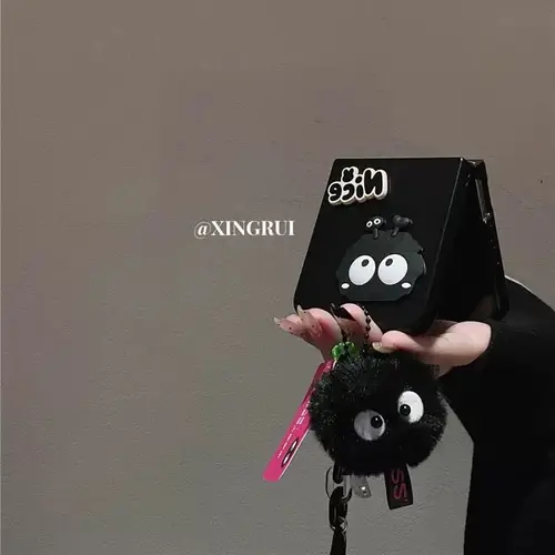 하이 퀄리티 귀여운 연탄 펜던트 휴대폰 보호 케이스, 삼성 갤럭시 Z 플립 6 3 초박형 열 낙하 보호 커버 