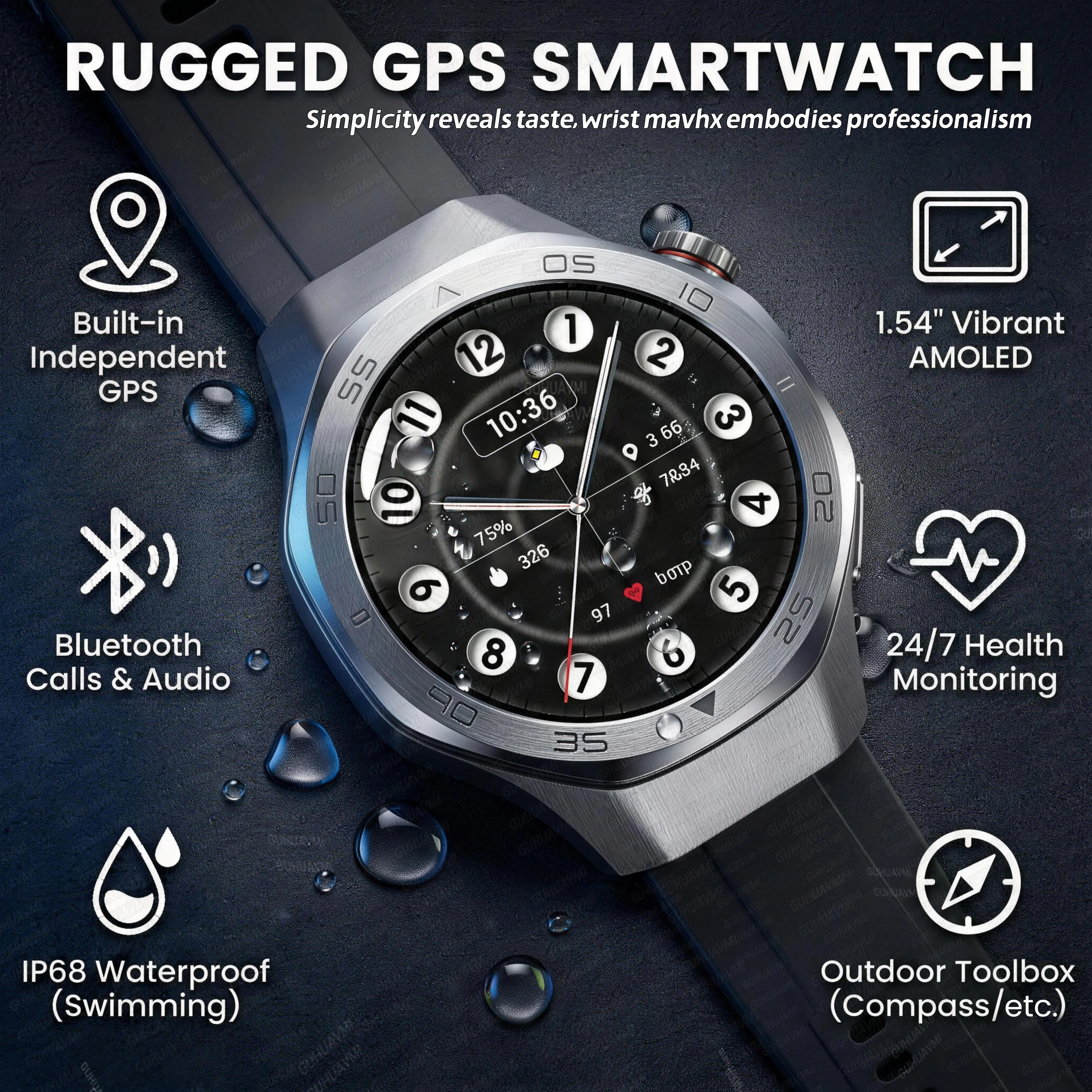 2026 New Business ports Smart Watches Men GPS Position Compass Altimeter Waterproof Bluetooth Call Smart Bracelets For Android