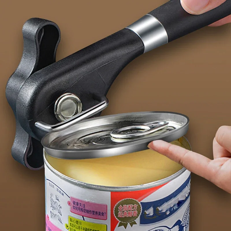 Stainless Steel Can Opener Professional Kitchen Tools Handheld Manual Can Opener Side Cut Jar Opener Kitchen Gadgets 2024 New