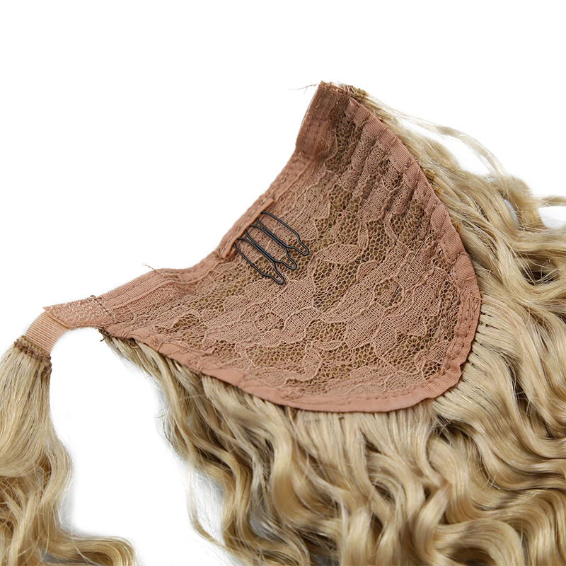 Tief gewellter Pferdeschwanz mit Kordelzug aus 100 % echtem brasilianischem Remy-Echthaar für Damen – Clip-in-Haarverlängerung – Detail 6