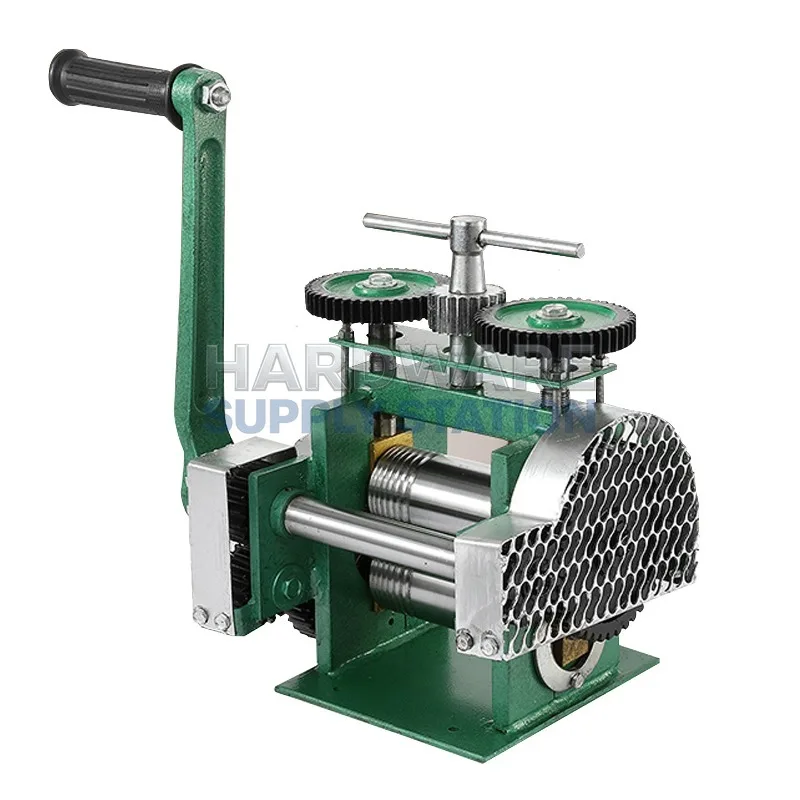 

Hand cranked tablet press - Pressing machine - DIY processing and making of semi-circular jewelry with gold tools