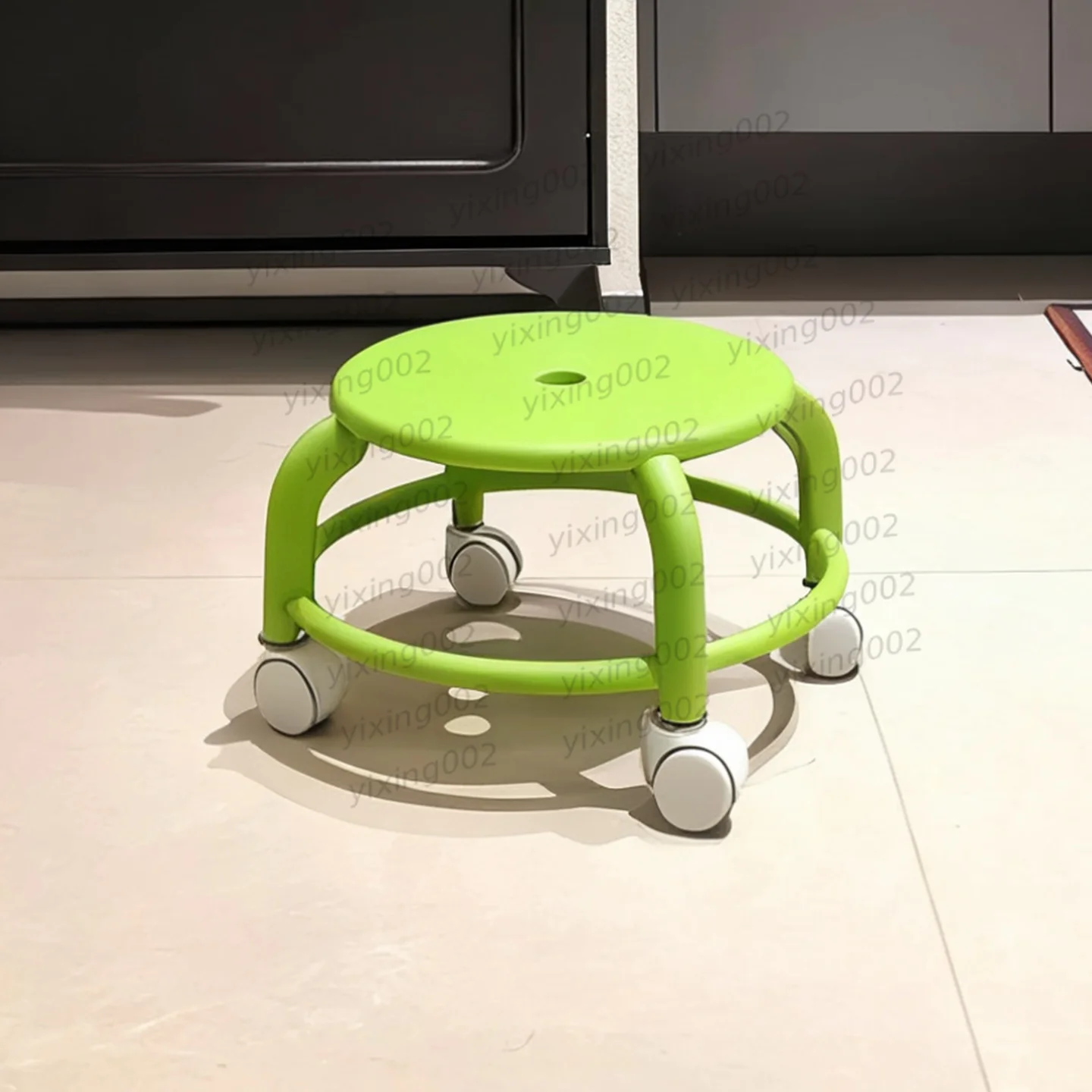 Colorful Mobile Stool with Universal Wheels Sturdy Low Rolling Stool for Home Shoe Changing