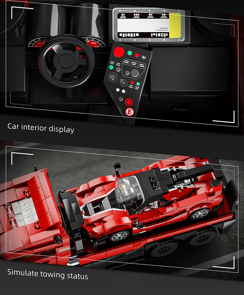 Technische Bausteine LKW-Sets Anhänger Autos Transportfahrzeug Kreative MOC Bauspielzeuge Geburtstagsgeschenke für Erwachsene 1728 Teile Modell – Detail 11