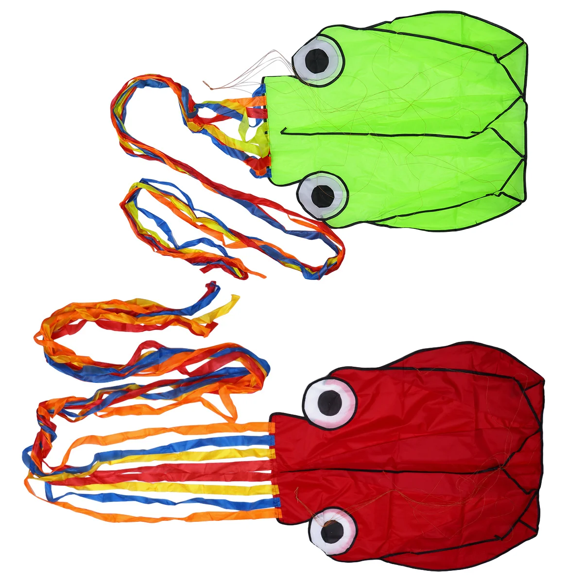 2 Stuks Zachte Lange Vliegers Voor Kinderen Staart Kinderen Vliegers Voor Strand Park Tuin Speeltuin Vlieger Outdoor Giant vlieger Rood Groen