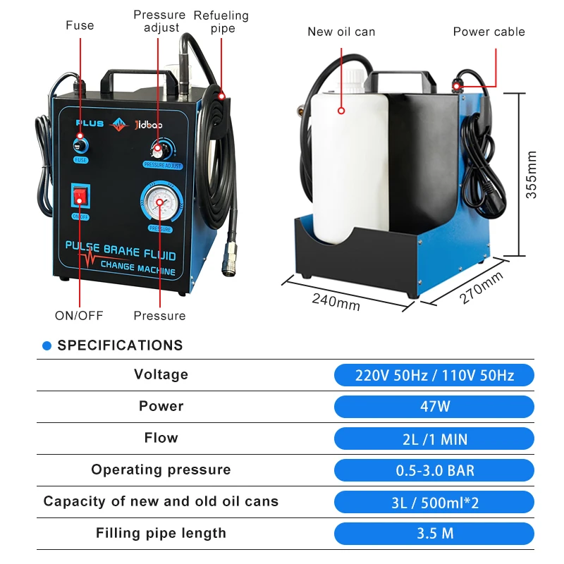 Portable Pulse Brake Oil Replacement Machine Intelligent Control Brake Fluid Bleeder Car Care Equipment for Auto Repair