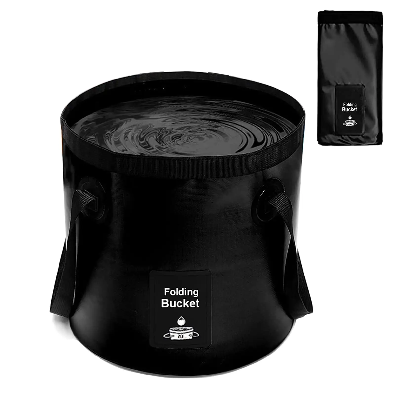 

Складное ведро 20 л, черное, легкое, портативное, с ручкой для кемпинга, рыбалки, мойки автомобилей