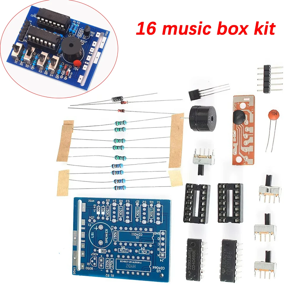 16 музыкальных шкатулок 16 звуковых коробок 16-тональный электронный модуль DIY комплект DIY детали компоненты наборы аксессуаров доска