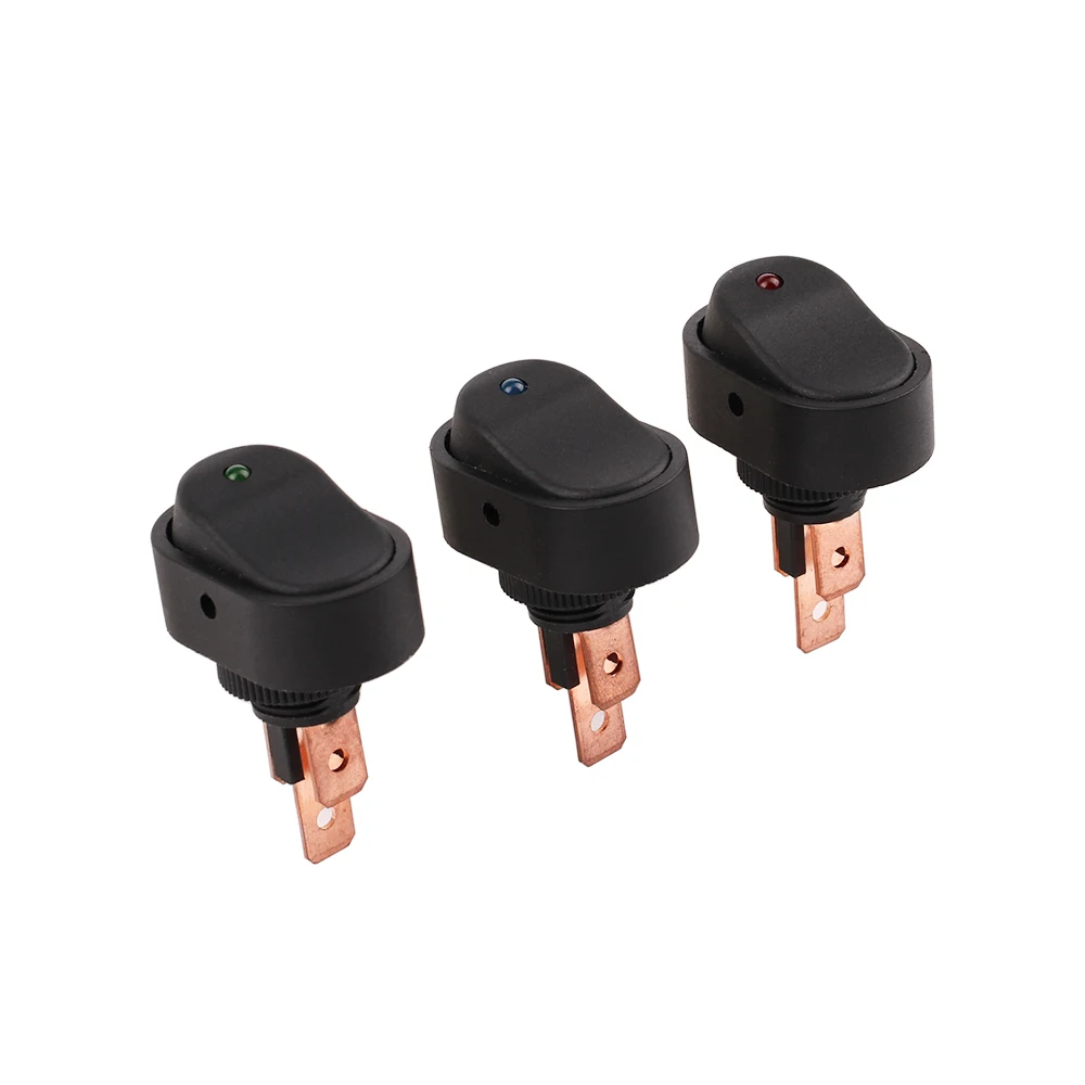 ASW-20D 12 فولت 30A مصباح ليد سيارة تعديل التبديل ON-OFF M12 عيون القط الروك التبديل مع 3Pin النحاس محطة
