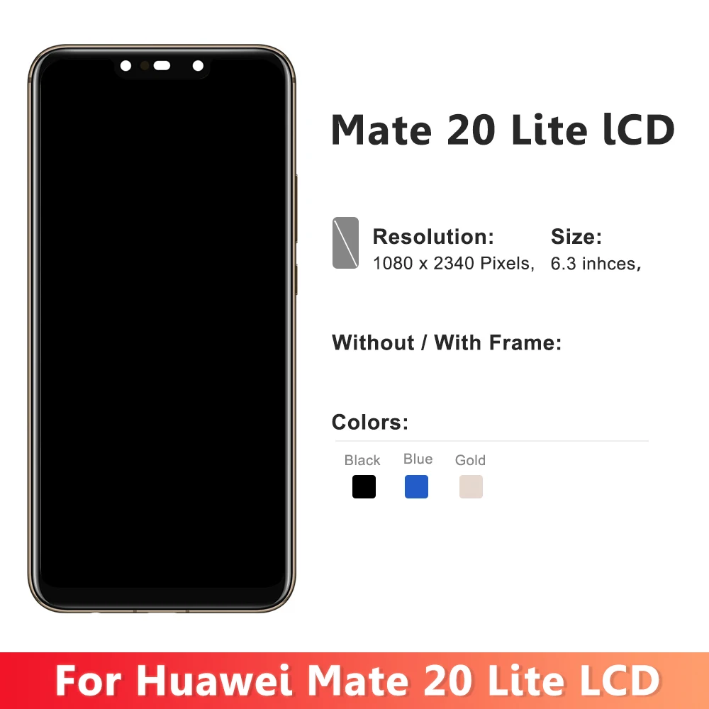 6.3 inch For Huawei Mate 20 Lite Display Touch Screen +Frame Digitizer Assembly for huawei mate 20 lite SNE-AL00 SNE-LX1