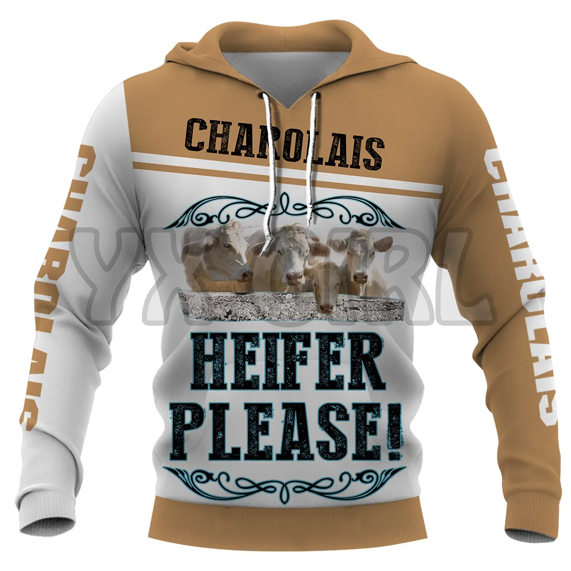 

Charolais Heifer Please 3D Printed Hoodies Unisex Pullovers Funny Dog Hoodie Casual Street Tracksuit