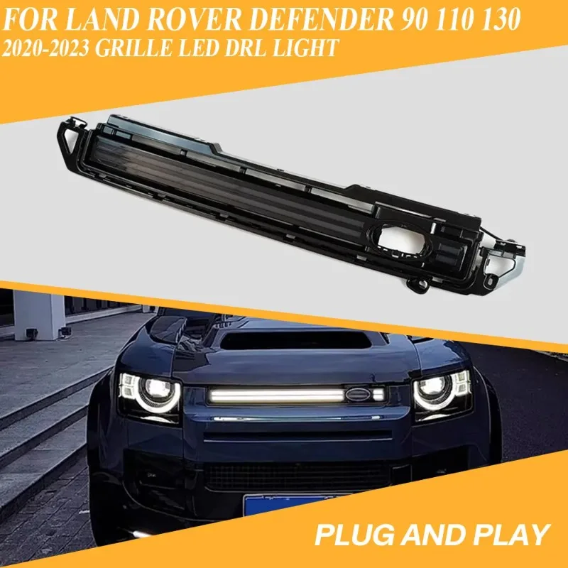 

For Land Rover Defender 90 110 130 2020-2024 LED DRL Front Grille Light Bar US Version