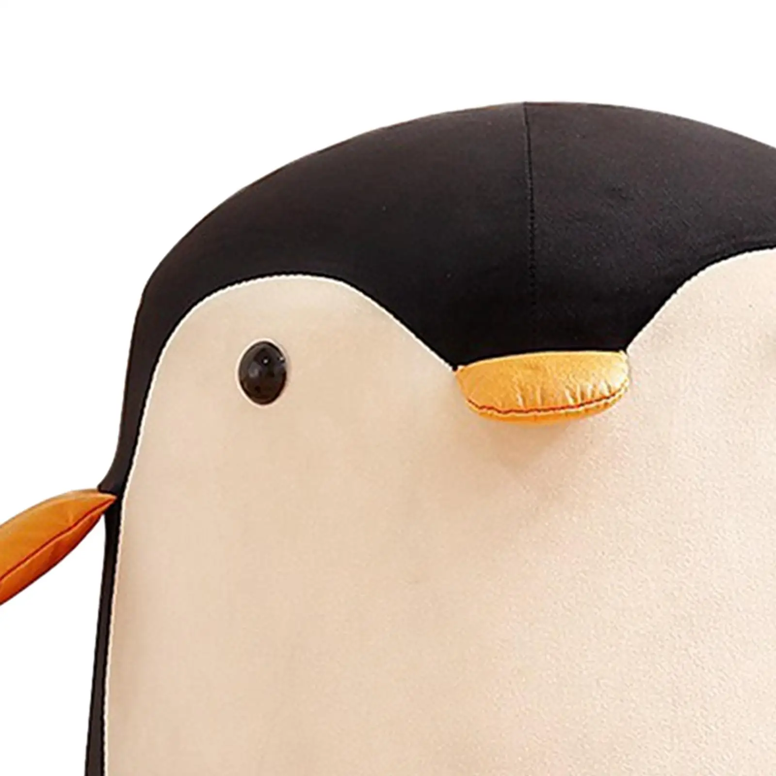 Cute Penguin Footstool Low Stool Portable Upholstered Ottoman Bench for Bedroom Living Room Dorm Decor