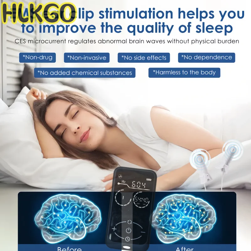 

Vagus Nerve Stimulation Sleep Device, CES Therapy Ear Clip for Insomnia, Anxiety, Depression Relief with Massage
