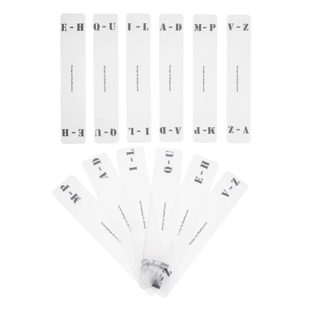 12 Pcs Album Classification Tags Vinyl Record Dividers Acrylic Label for Binder A-z Horizontal Organizer CD Card