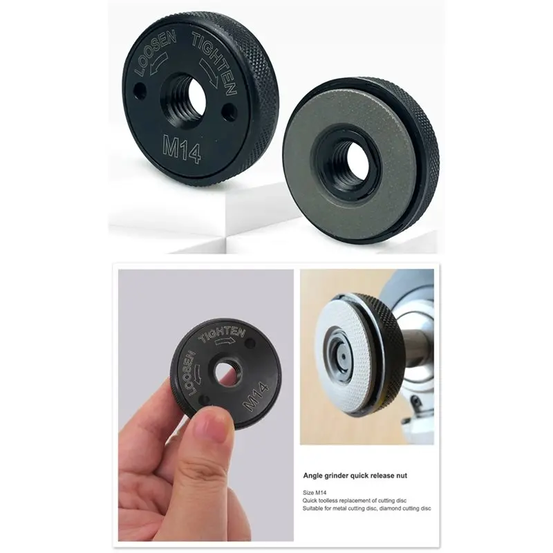 ABBP-Angle Grinder M14/10Thread Inner Outer Flange Nut Set Quick Release Locking Nut For Metabo