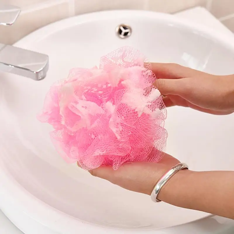 1 Pcs Flower Bath Ball Bath Tubs Towel Scrubber Mesh Bath Rub Cleaning (Color: Shower Body T6B1 Multicolor) Brush H8U8