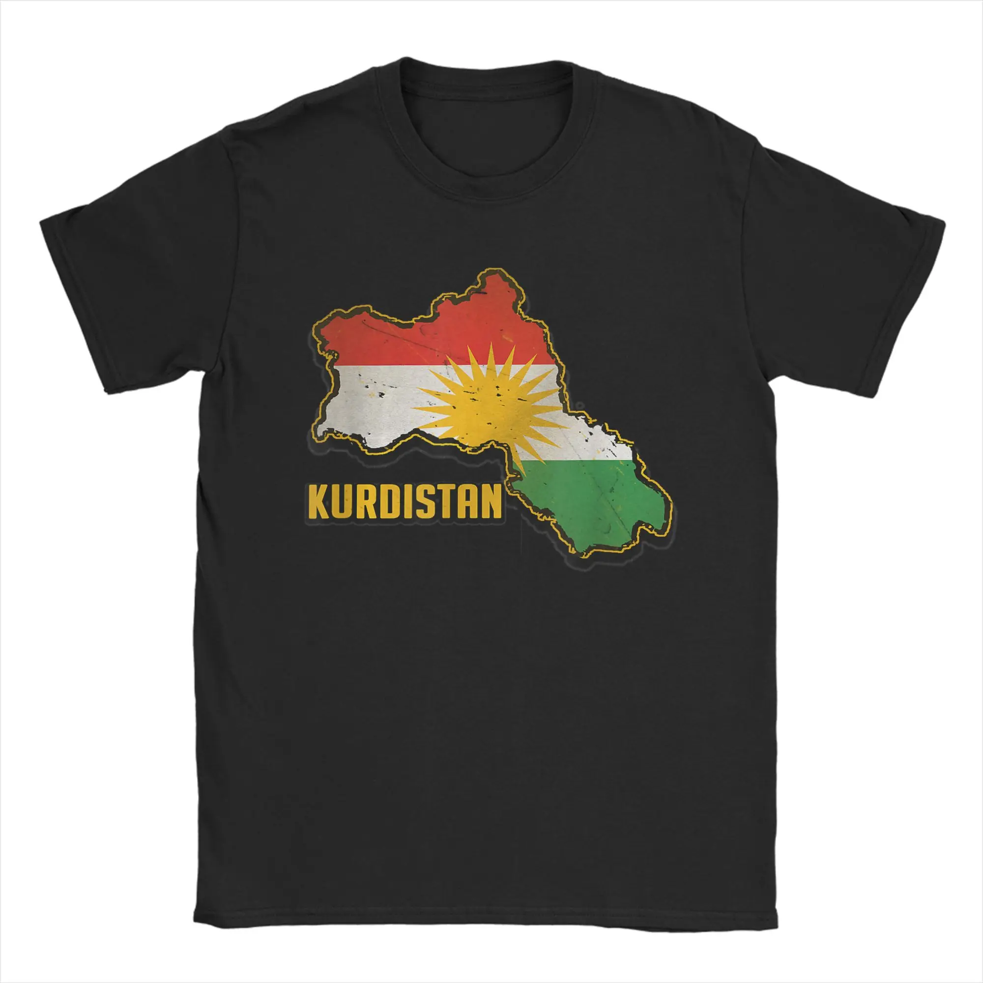 Kurdistan Map Kurdish flag T-Shirt  Fashion T Shirts Short Sleeves Y2K Retro Tshirt Summer Cotton O Neck 4XL 5XL 6XL Top Tees