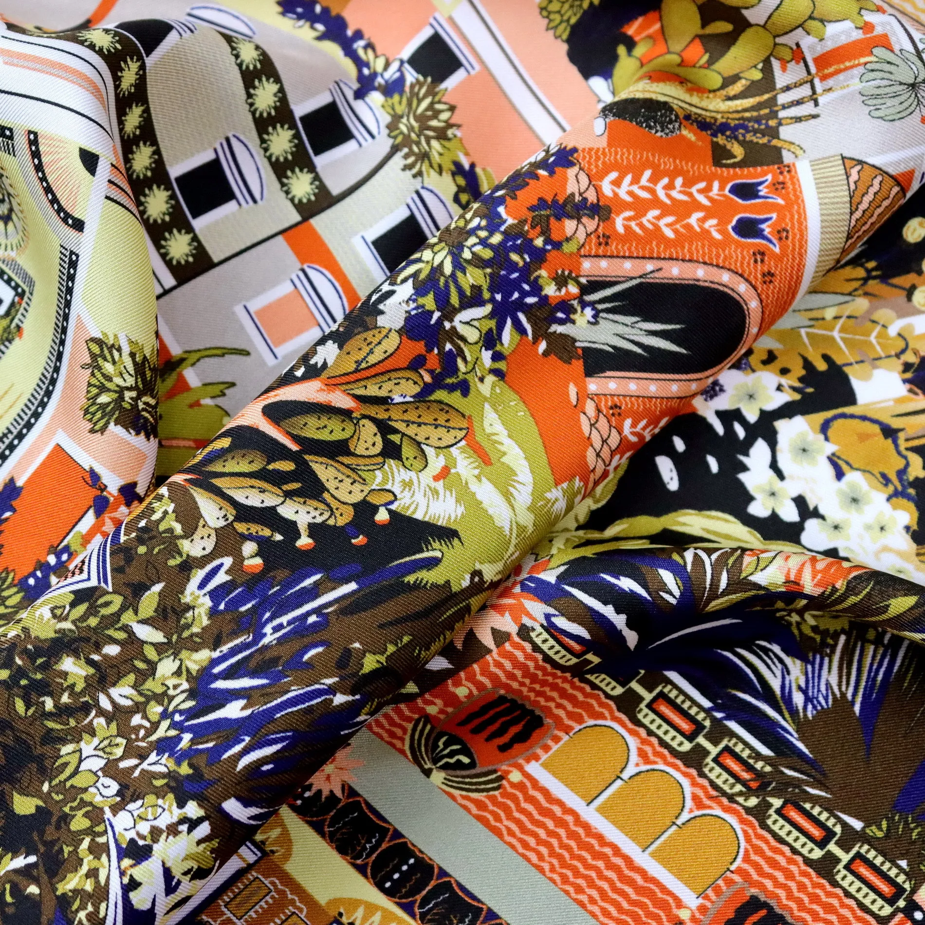 AB Geconfronteerd Print 18MM Sjaal 90CM Vrouwen Moerbei Zijden Sjaals Luxe Designer Tas Hals Sjaals Handgerolde Sjaals minnaar Gift