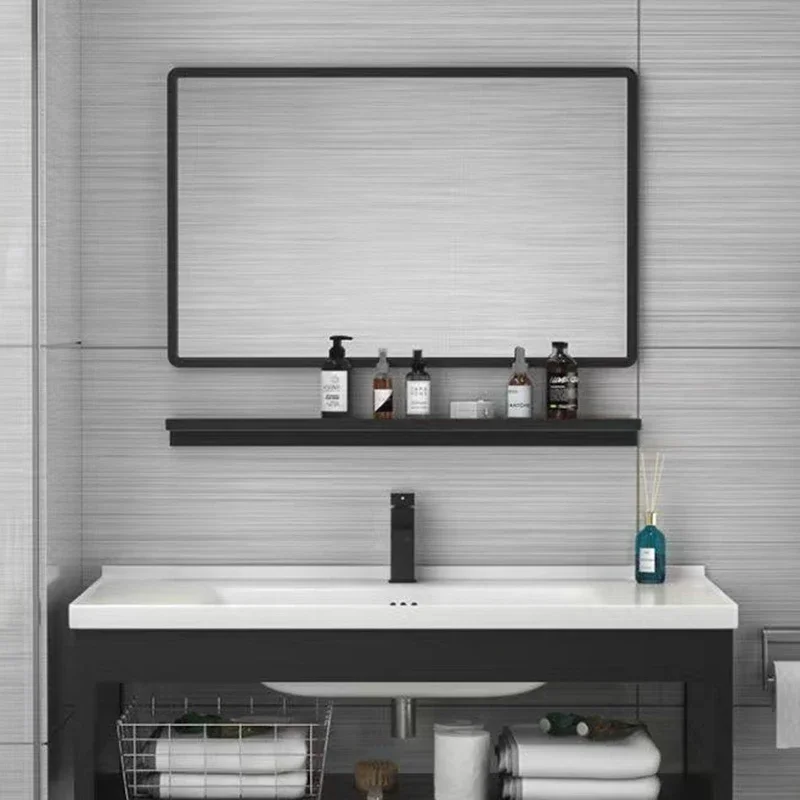 Aesthetic Aluminum Bathroom Cabinet Ceramic Sink Balcony Wash Basin Cabinet Combined Funky Nordic Gabinete Trendy Furniture