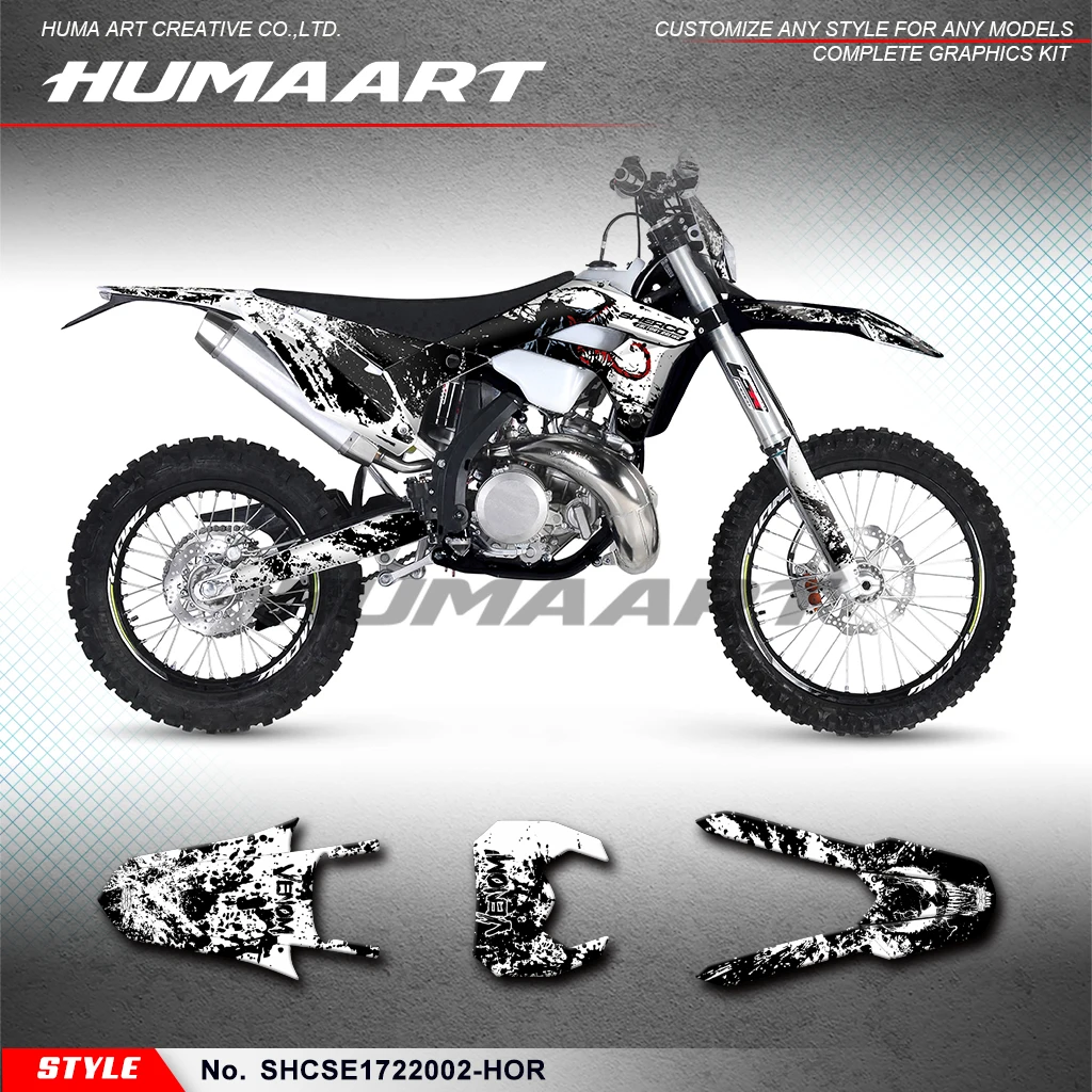 HUMARRT Motorcycle Decals Vinyl Wrap Sherco SE-R SC FSE-R SCF 125-500 2017 2018 2019 2020 2021 2022 2023, SHCSE1722002-HOR