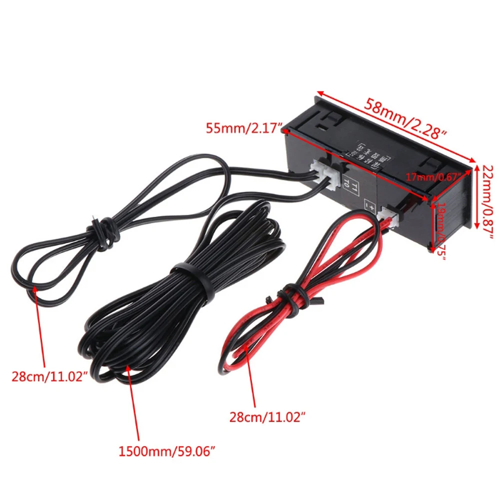 3 in 1 Car Temperature Clock High Precision Electronic Clock Voltmeter Luminous Digital Temperature Gauge Automobile Accessories