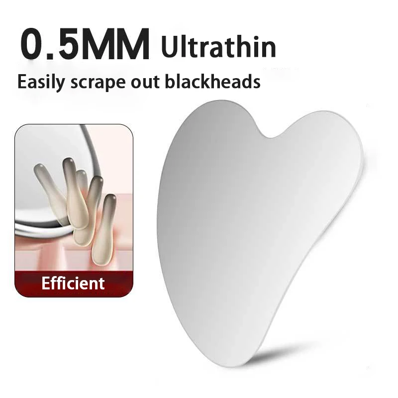 1 قطعة غوا شا أداة الوجه الفولاذ المقاوم للصدأ غواشا جهاز تدليك الطبيعية العالمي الوجه الفضة معدن غوا شا مجلس الجمال العناية بالبشرة #6