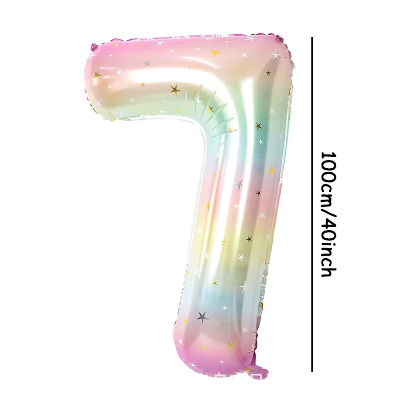 1 Stück 40-Zoll-Regenbogen-Digitalfolienballon mit Farbverlauf und Sternen aufgedruckt für Geburtstagsfeiern, Jubiläen, Feiertage – Detail 13