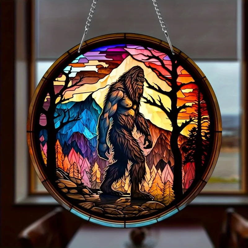 1 Mythical Bigfoot Sun Catcher Wild Style Wall Window Hanging Decoration Story Mythicals Enthusiast Gift Exquisite and Beautiful