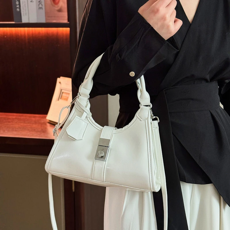 Designer effen kleur crossbody tas dames trendy vintage handtas minimalistische lederen commuter portemonnee luxe Parijs mode