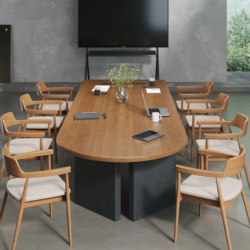 반원형 회의 테이블 고급스러운 고급 협상 교육용 테이블 다기능 대형 사무용 가구