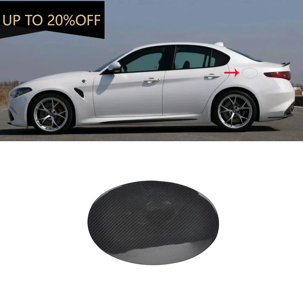 

For Alfa Romeo Giulia 2017-2019Car Accessories Real Dry Carbon Fiber Fuel Gas Door Cover