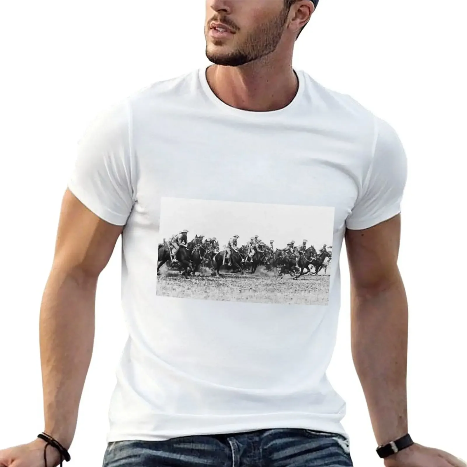 

The Lighthorse at Gawler Racecourse WW1 T-Shirt summer 2025 luxury designer summer tops mens vintage t shirts