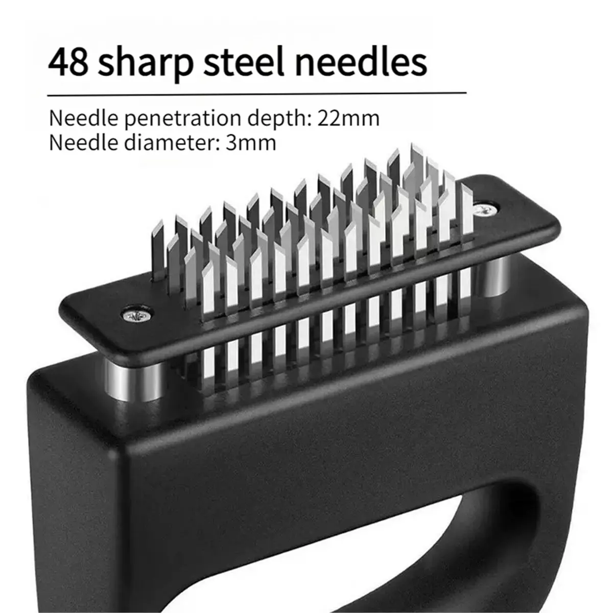 Meat Tenderizer 48-Prong Stainless Steel Beef Tenderizer Steak Tenderizer Meat Mallet for Barbecue Effort-
