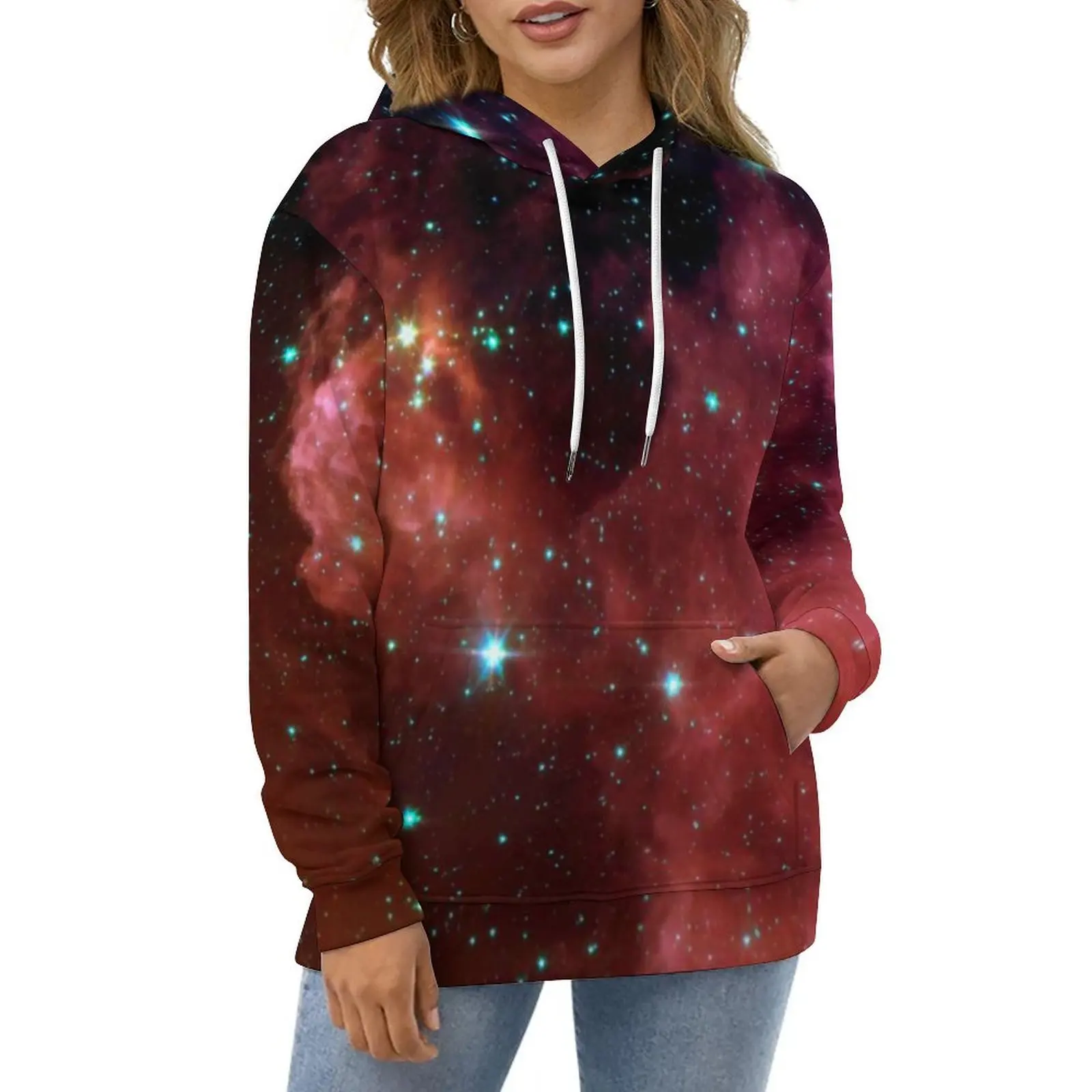 

Night Sky Print Hoodies Long Sleeve Fashion Orion Nebula Elegant Casual Hoodie Autumn Fashion Oversize Graphic Loose Sweatshirts