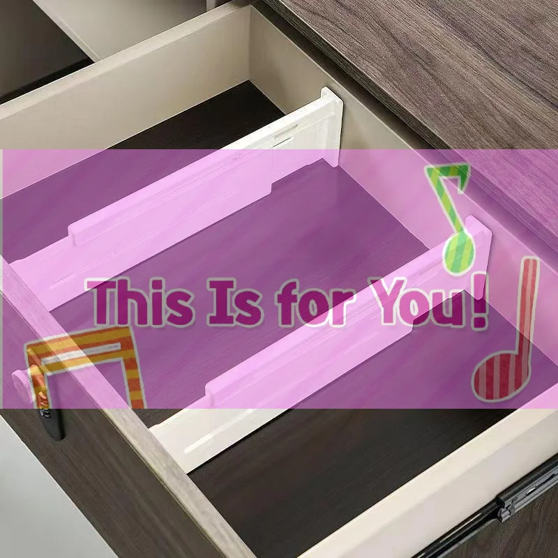 【HMA】5Pcs Adjustable Expandable Plastic Drawer Divider Set No Drill For Deep Shallow Drawers Underwear Kitchen Storage