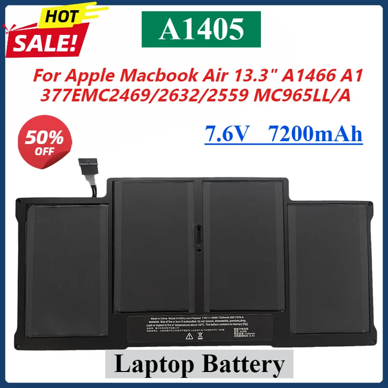 

New A1496 A1405 Laptop Battery For Apple Macbook Air 13.3" A1466 A1377 EMC2469/2632/2559 MC965LL/A MD231LL/A MD226LL/A