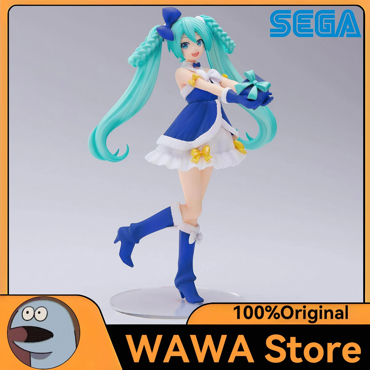 オリジナルsegaスーパープレミアムフィギュア-初音ミク-サファイアクリスマスver-アニメフィギュアコレクションモデル玩具美少女ドールオーナメント