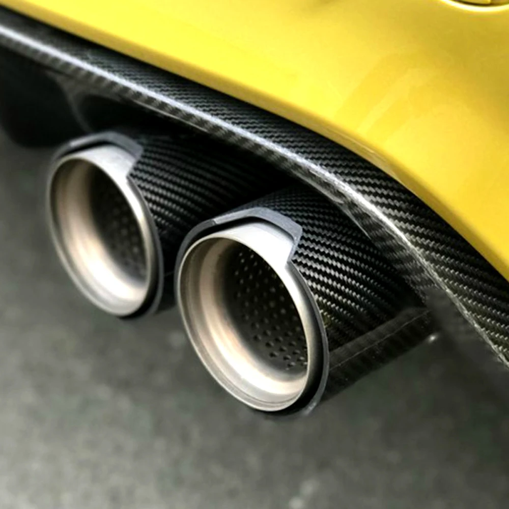 2Pcs/Pair Carbon Fiber Exhaust End Pipe Muffler Tip for BMW M2 F87 M3 F80 M4 F82 F83 M5 F10 M6 F12 F13 X5M X6M