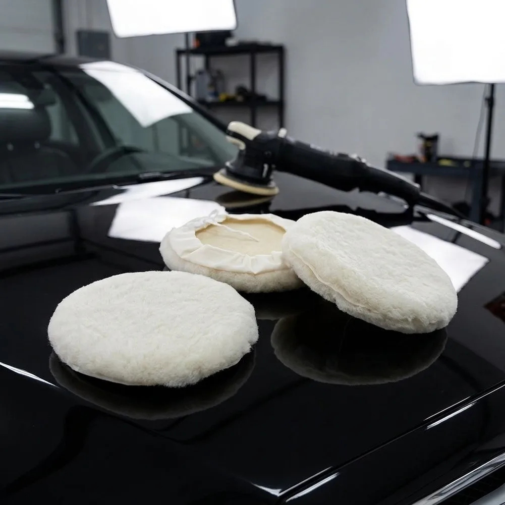 3Pcs 7inch Car Lambs Wool for bonnet Buffing Wheel Pad Buffer Polishing Polisher Pad for ecoflow Tools Llavero for inteligente