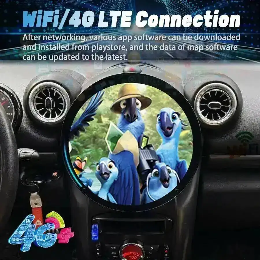 11.8inch Car Radio  Multimedia 4G WIFI HU Carplay Android 15 Screen For BMW MINI R56 R60 2007-2014 GPS Video Stereo Navigation