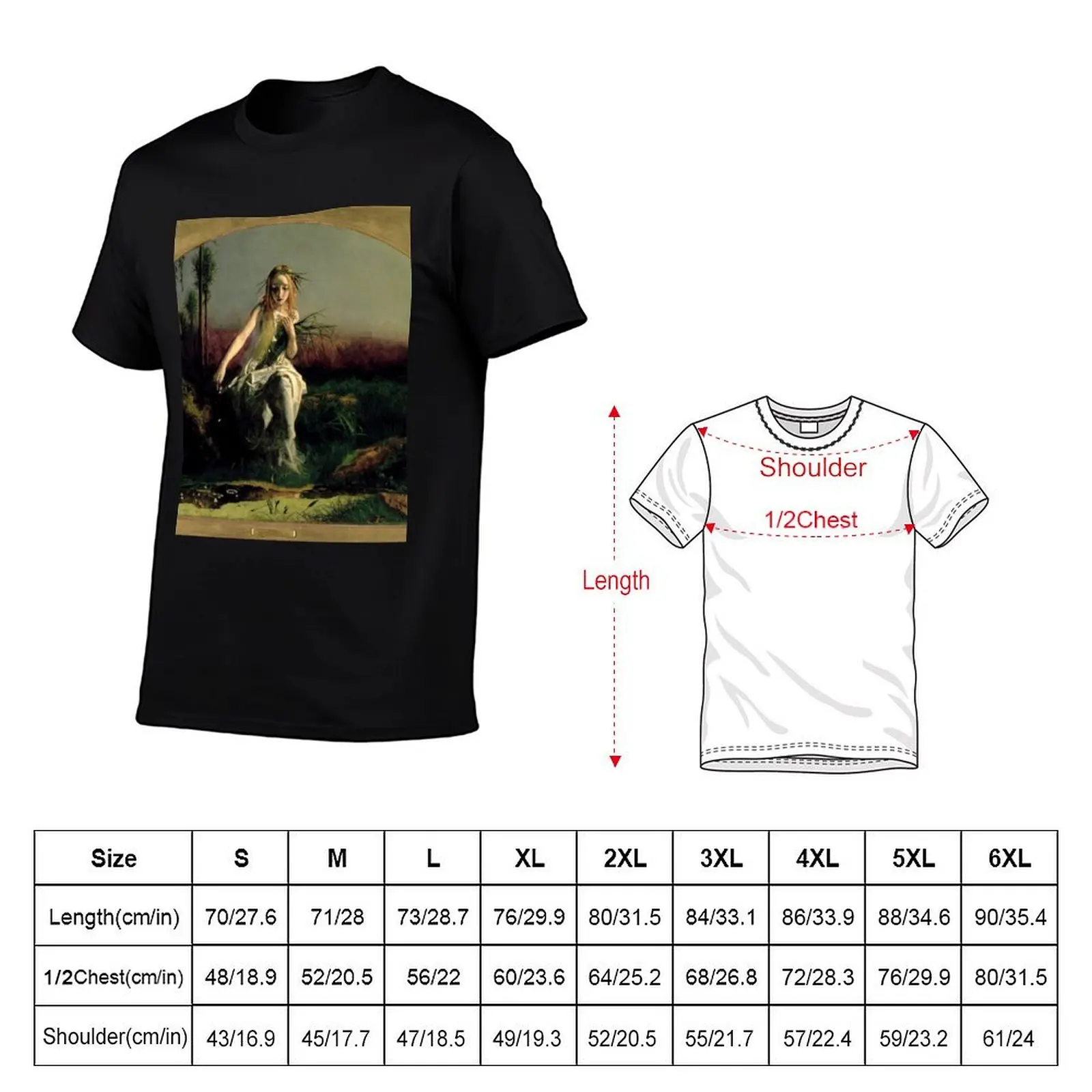 Ophelia 1852 - Arthur Hughes T-Shirt anime shirt anime clothes Men's cotton t-shirt