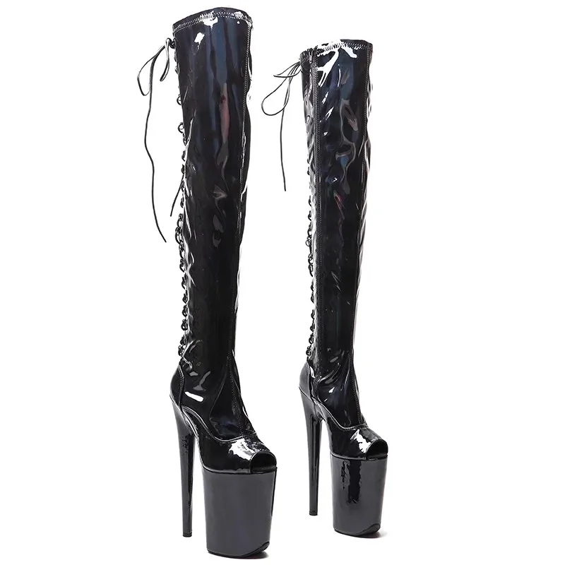 LAIJIANJINXIA New 23CM/9Inch PU Upper Women's Platform Party High Heels Modern Over The Knee Boots Pole Dance Shoes 093